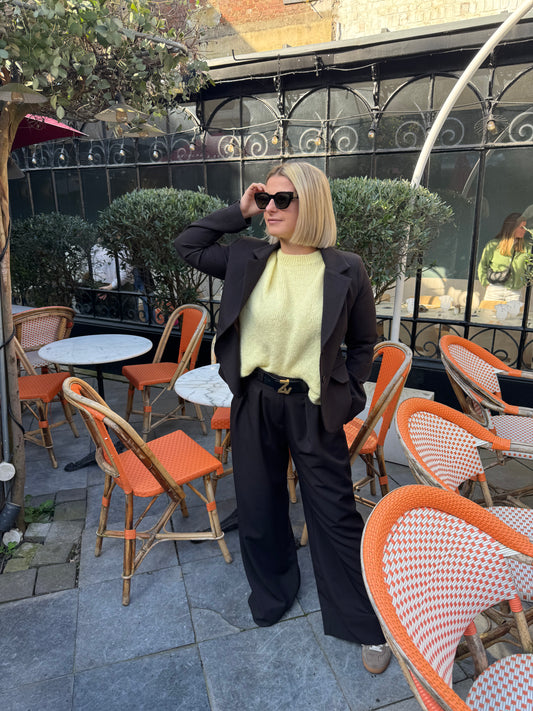 Pull jaune manches courtes-Solaire