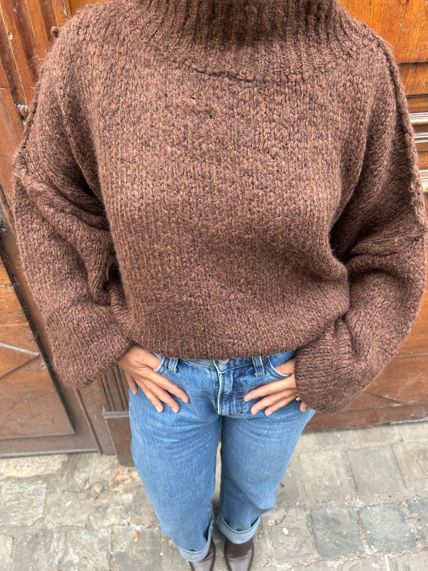 Pull Oversize Marron - Iconique