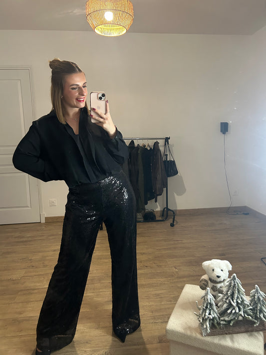 Pantalon large à sequins - Pétillante